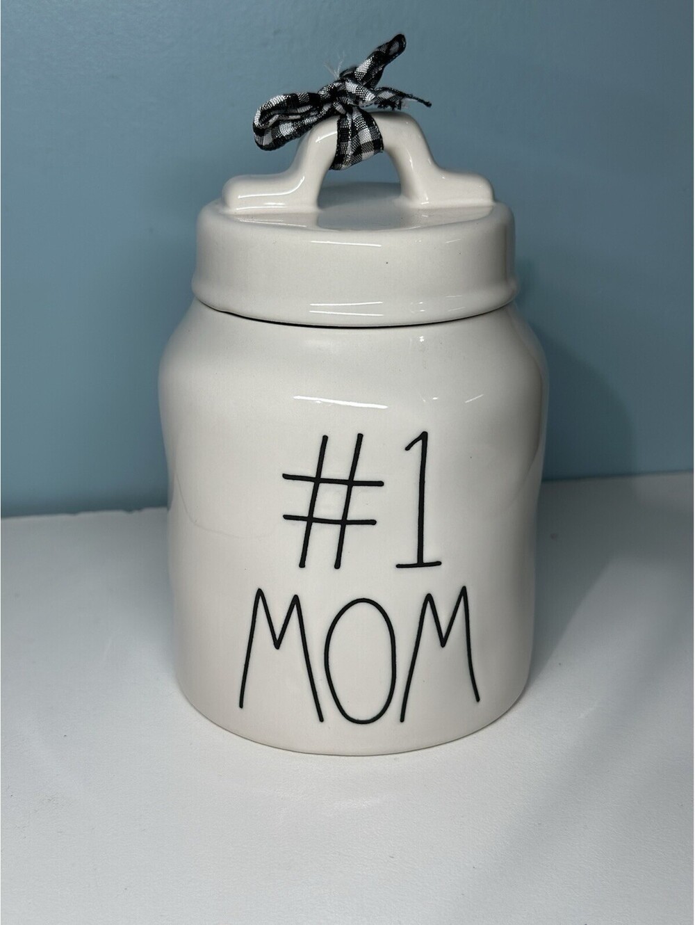 New RAE DUNN Artisan Collection LL "#1 MOM" Small Baby Canister -202-